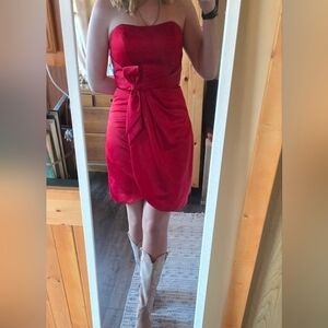 Alfred Angelo Strapless Vibrant Red Mini Dress